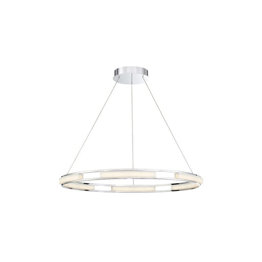 Eurofase Fanton Large LED Chandelier, Chrome/Frosted
