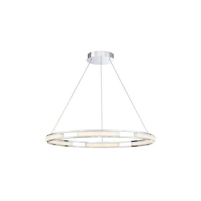 Eurofase Fanton Large LED Chandelier, Chrome/Frosted