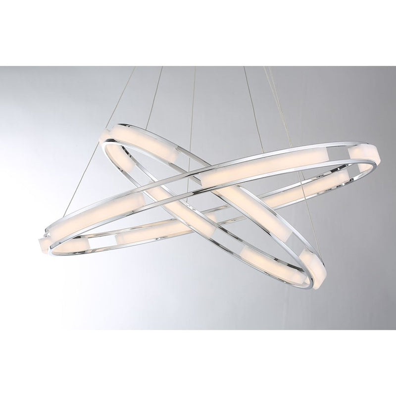 Eurofase Fanton Large LED Chandelier, Chrome/Frosted