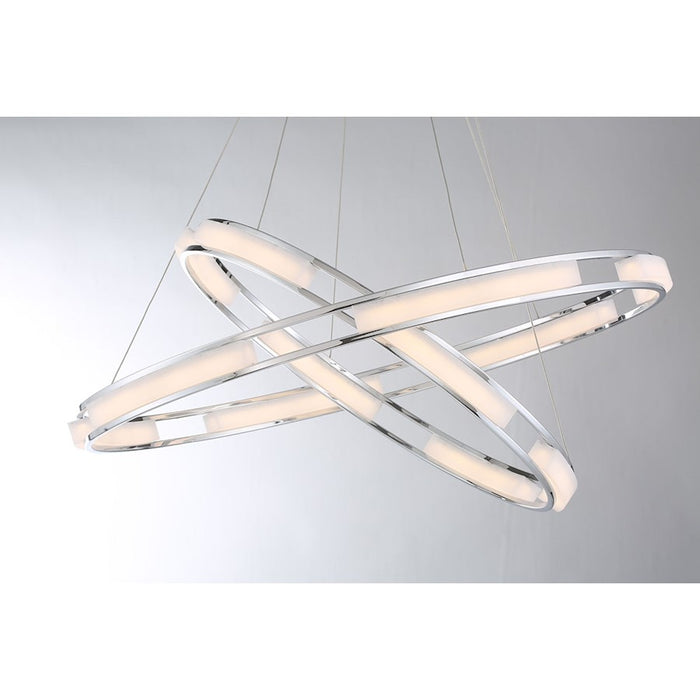 Eurofase Fanton Large LED Chandelier, Chrome/Frosted