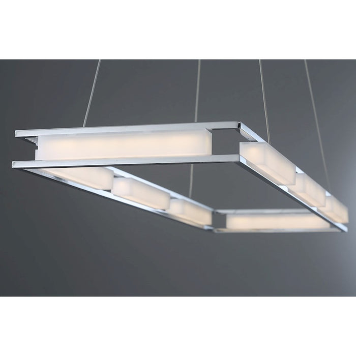 Eurofase Fanton Large LED Chandelier, Chrome/Frosted