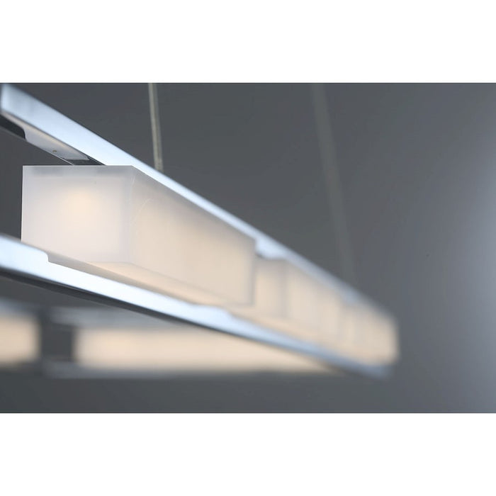Eurofase Fanton Large LED Chandelier, Chrome/Frosted