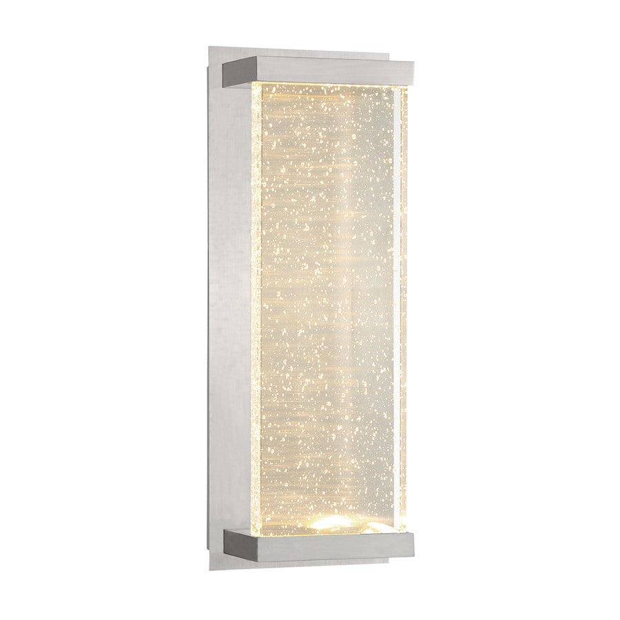 Eurofase Paradiso Outdoor LED Wall Mount, Satin Nickel/Clear Bubble
