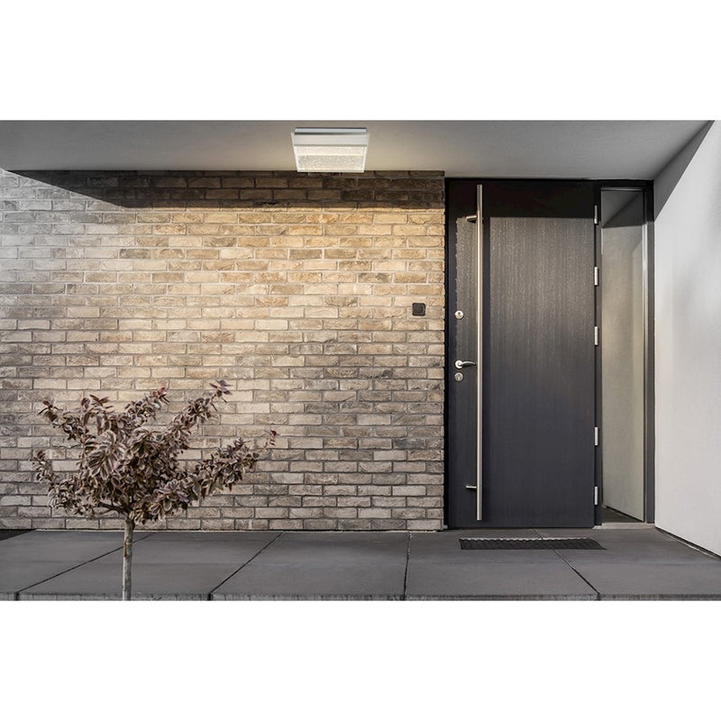 Eurofase Paradiso Outdoor LED Wall Mount, Satin Nickel/Clear Bubble