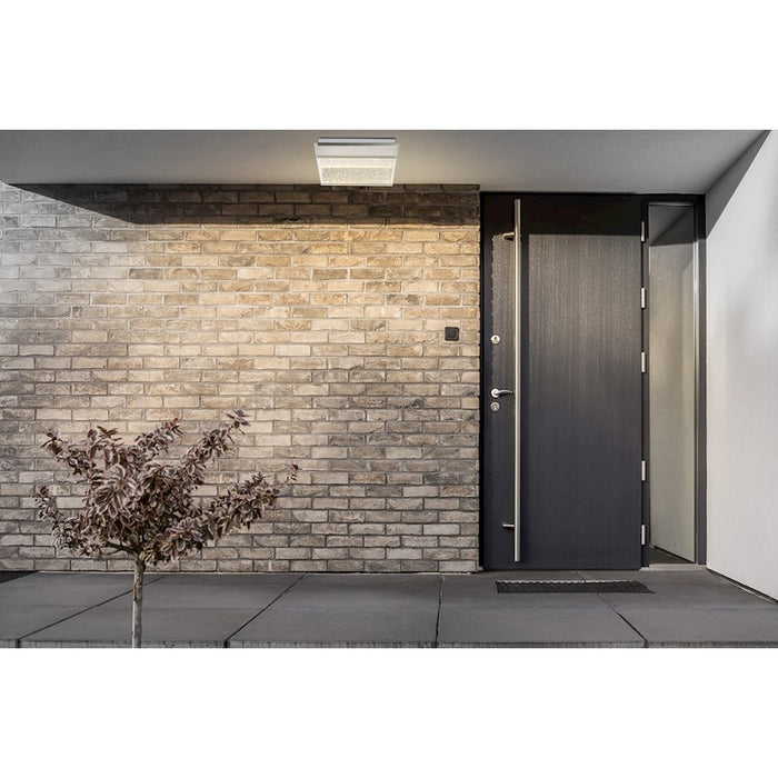Eurofase Paradiso Outdoor LED Wall Mount, Satin Nickel/Clear Bubble