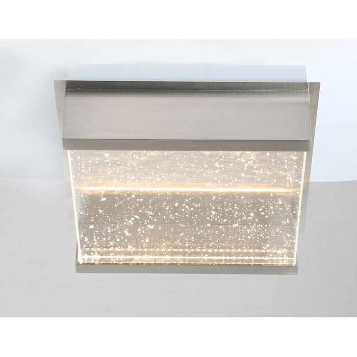 Eurofase Paradiso Outdoor LED Wall Mount, Satin Nickel/Clear Bubble