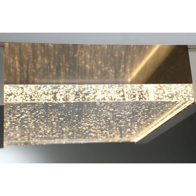 Eurofase Paradiso Outdoor LED Wall Mount, Satin Nickel/Clear Bubble