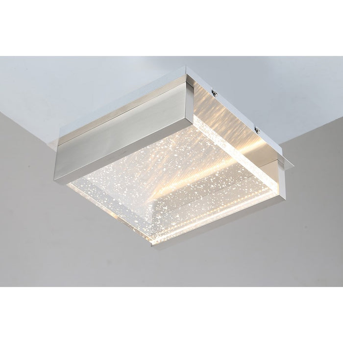 Eurofase Paradiso Outdoor LED Wall Mount, Satin Nickel/Clear Bubble