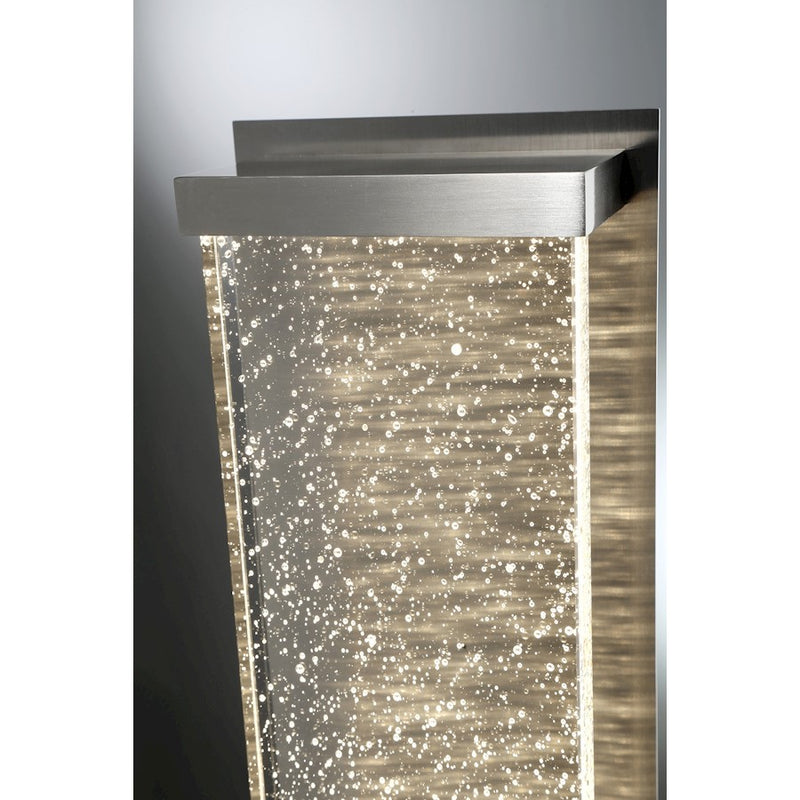 Eurofase Paradiso Outdoor LED Wall Mount, Satin Nickel/Clear Bubble
