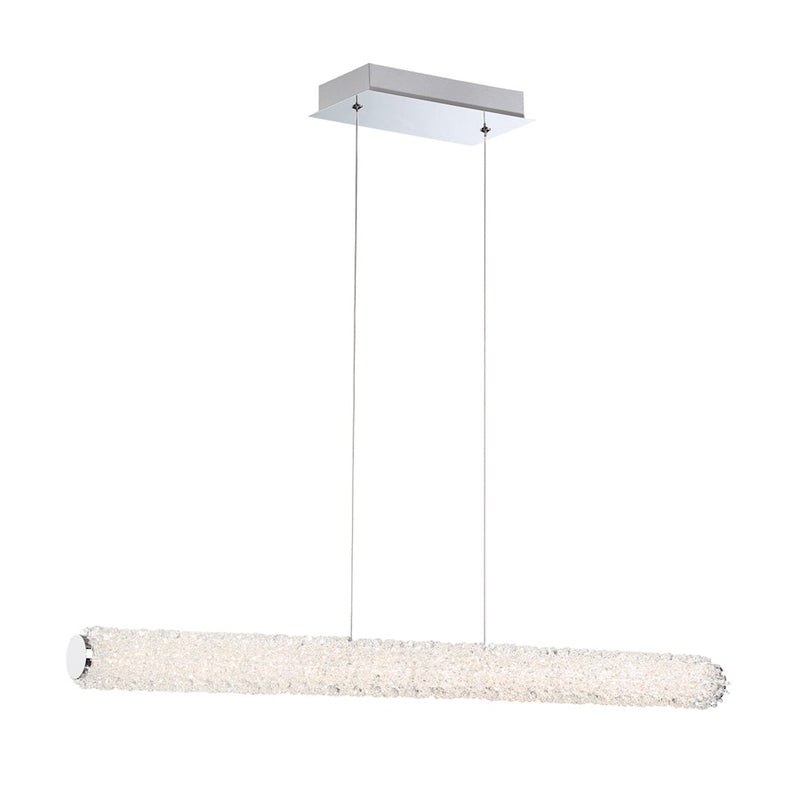 Eurofase Sassi Small Linear LED Chandelier, Chrome/Clear