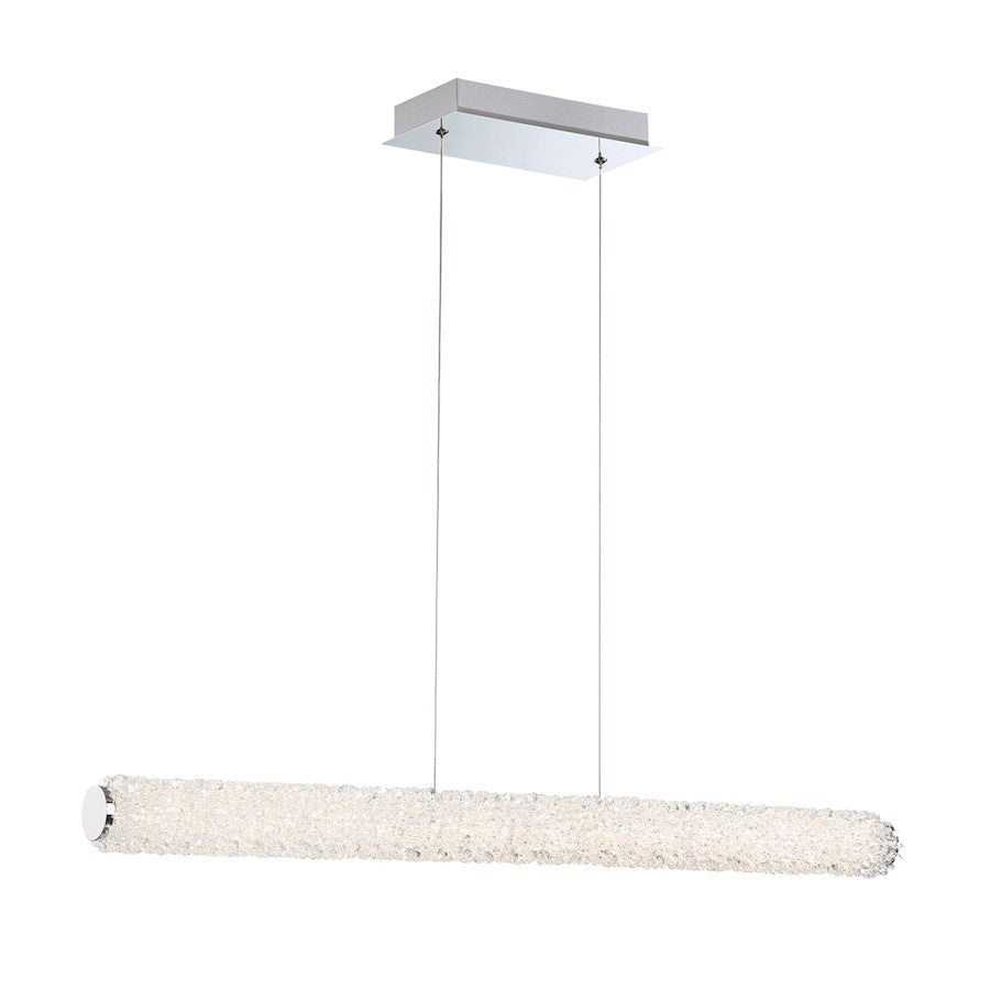 Eurofase Sassi Small Linear LED Chandelier, Chrome/Clear