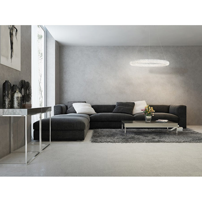 Eurofase Sassi Small Linear LED Chandelier, Chrome/Clear
