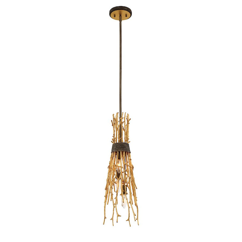 Eurofase Kindling 3-Light Pendant, Gold Leaf/Gold