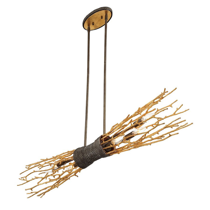 Eurofase Kindling 3-Light Pendant, Gold Leaf/Gold