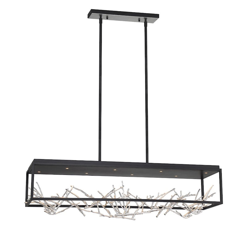 Eurofase 8-Light Rectangular LED Chandelier, Black/Silver