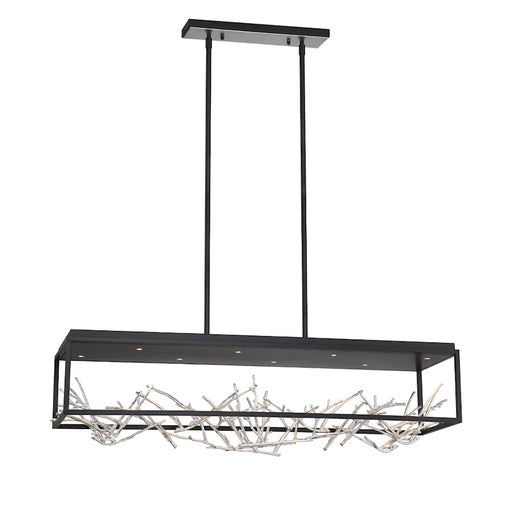 Eurofase 8-Light Rectangular LED Chandelier, Black/Silver