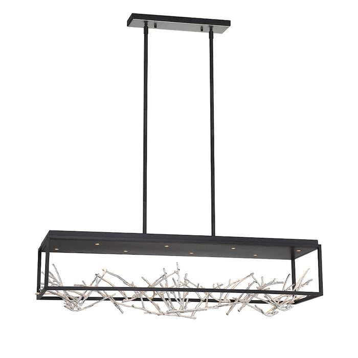 Eurofase 8-Light Rectangular LED Chandelier, Black/Silver
