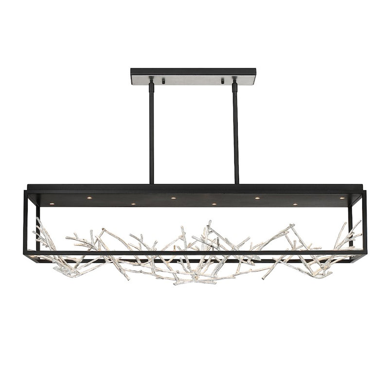 Eurofase 8-Light Rectangular LED Chandelier, Black/Silver