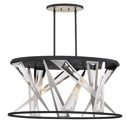 Eurofase Sarise 7-Light Oval LED Chandelier, Black/Chrome/Clear