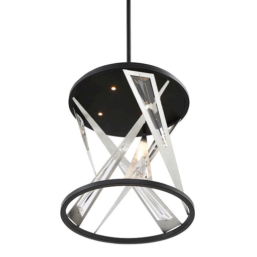 Eurofase Sarise 7-Light Oval LED Chandelier, Black/Chrome/Clear