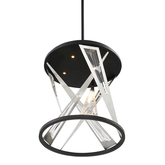 Eurofase Sarise 7-Light Oval LED Chandelier, Black/Chrome/Clear