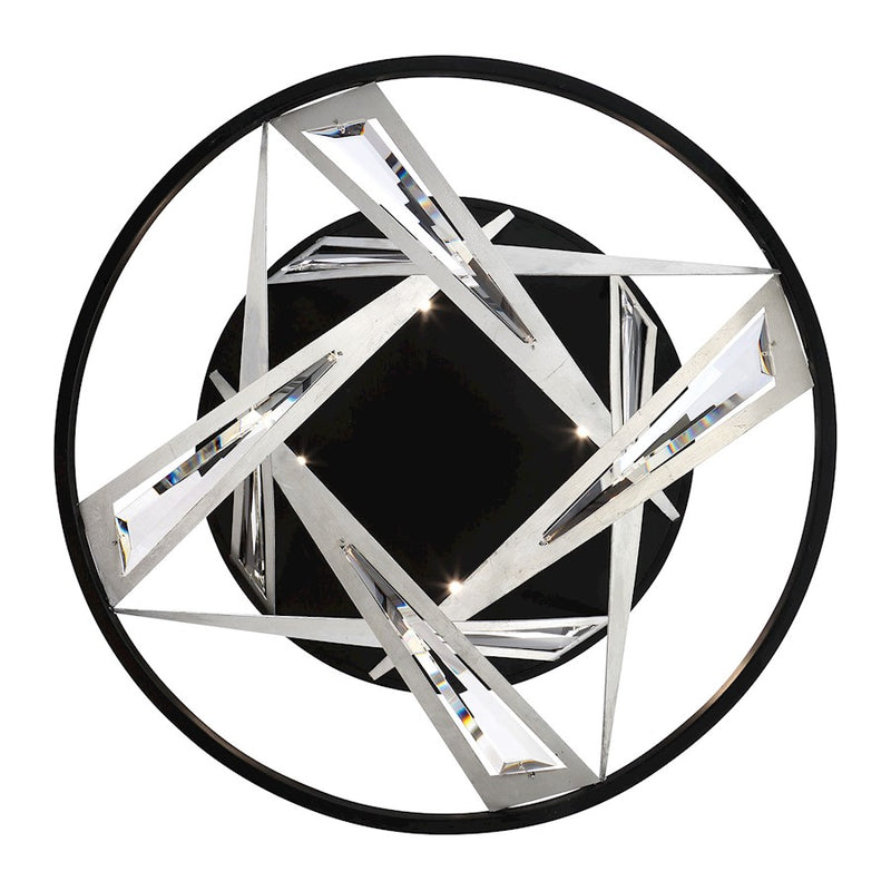 Eurofase Sarise 7-Light Oval LED Chandelier, Black/Chrome/Clear