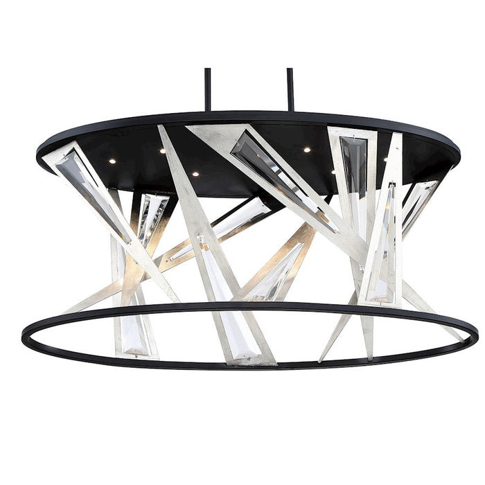 Eurofase Sarise 7-Light Oval LED Chandelier, Black/Chrome/Clear