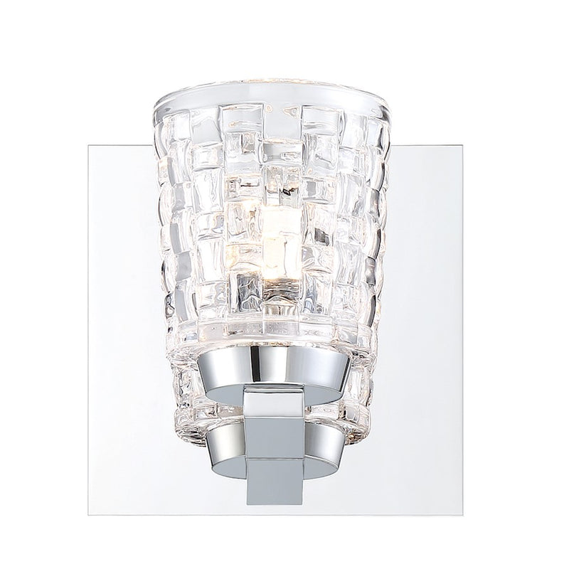 Eurofase Banbury 1-Light LED Wall Sconce, Chrome/Clear