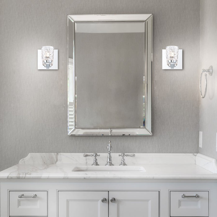 Eurofase Banbury 1-Light LED Wall Sconce, Chrome/Clear