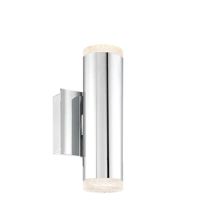 Eurofase Seaton 2-Light LED Wall Sconce, Chrome/Clear