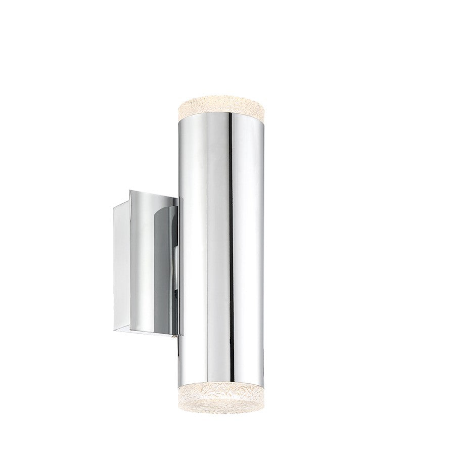 Eurofase Seaton 2-Light LED Wall Sconce, Chrome/Clear