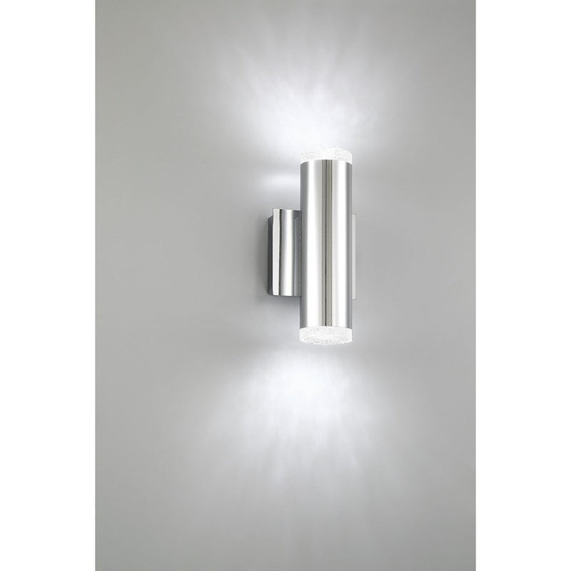 Eurofase Seaton 2-Light LED Wall Sconce, Chrome/Clear