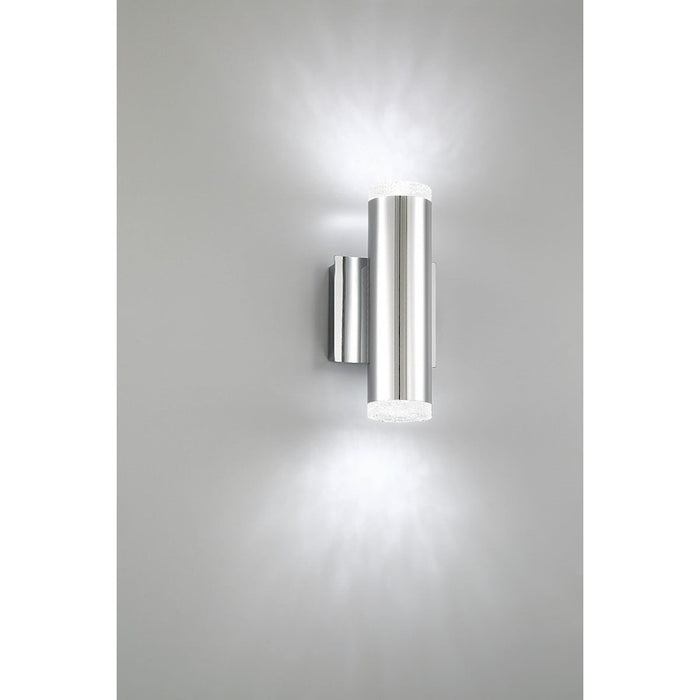 Eurofase Seaton 2-Light LED Wall Sconce, Chrome/Clear