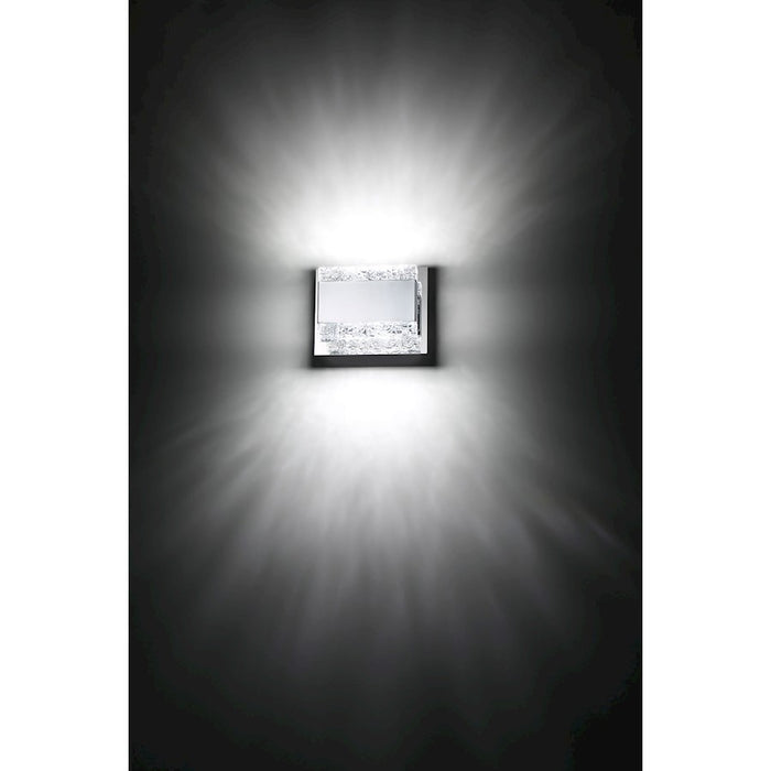 Eurofase Nelson 1-Light LED Wall Sconce, Chrome/Clear