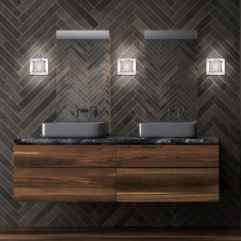 Eurofase Belgroue 1-Light LED Wall Sconce, Chrome/Clear