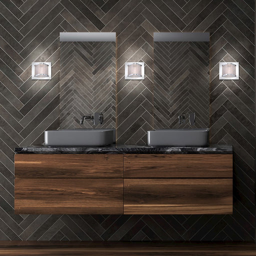 Eurofase Belgroue 1-Light LED Wall Sconce, Chrome/Clear