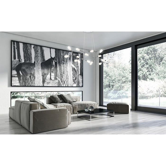 Eurofase Manning 4-Light LED Pendant, Chrome/Clear
