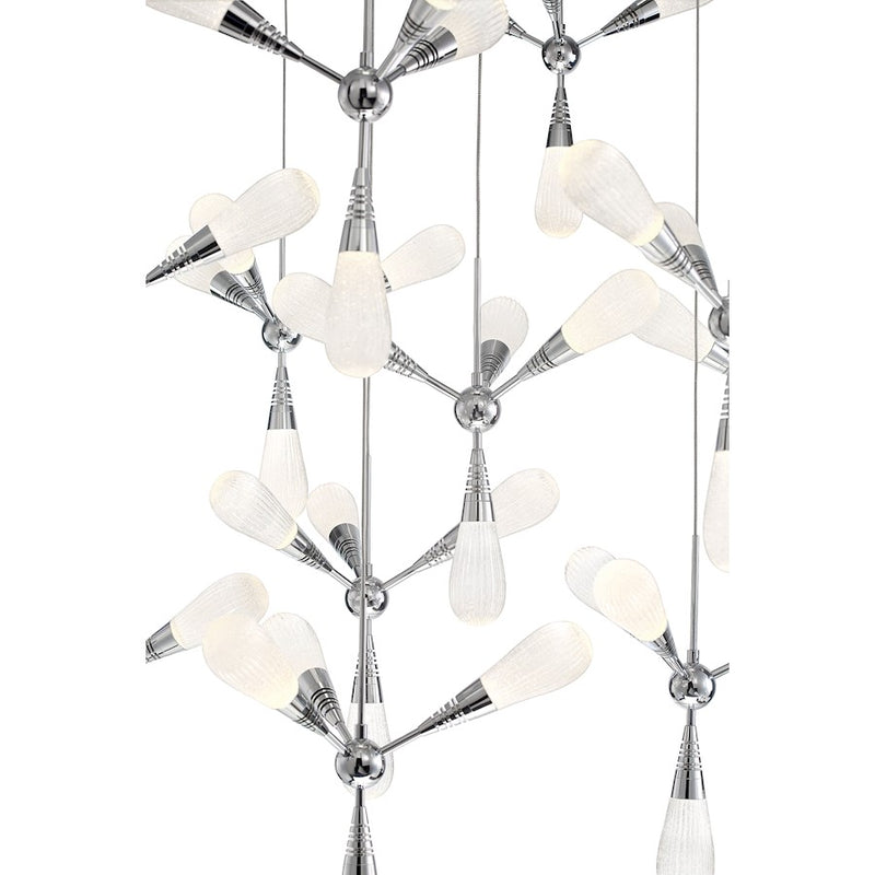 Eurofase Manning 4-Light LED Pendant, Chrome/Clear