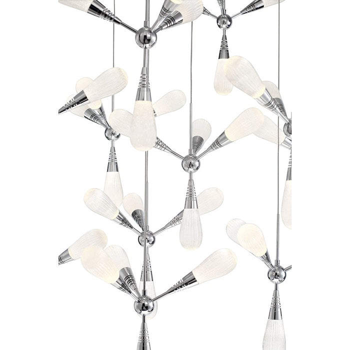 Eurofase Manning 4-Light LED Pendant, Chrome/Clear