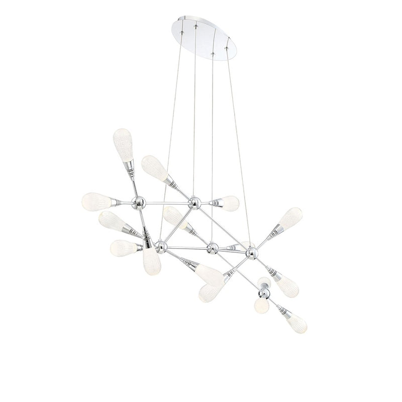 Eurofase Manning 4-Light LED Pendant, Chrome/Clear