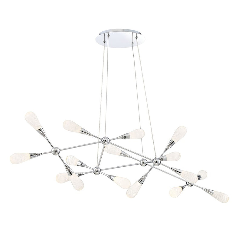 Eurofase Manning 4-Light LED Pendant, Chrome/Clear