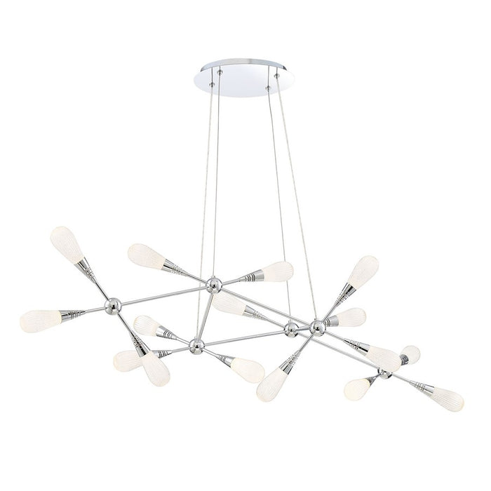 Eurofase Manning 4-Light LED Pendant, Chrome/Clear