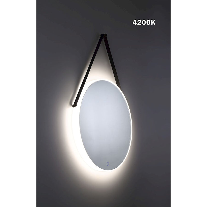 Eurofase Round Edge-Lit LED Mirror, Clear