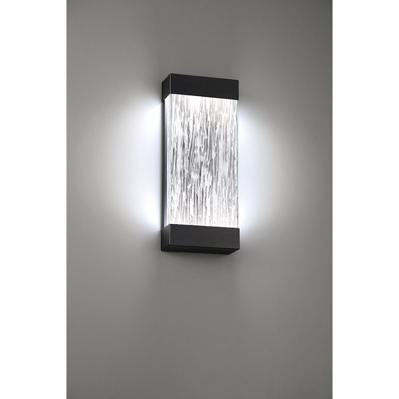 Eurofase Outdoor Large LED Surface Mount, Black/Black Wood Grain