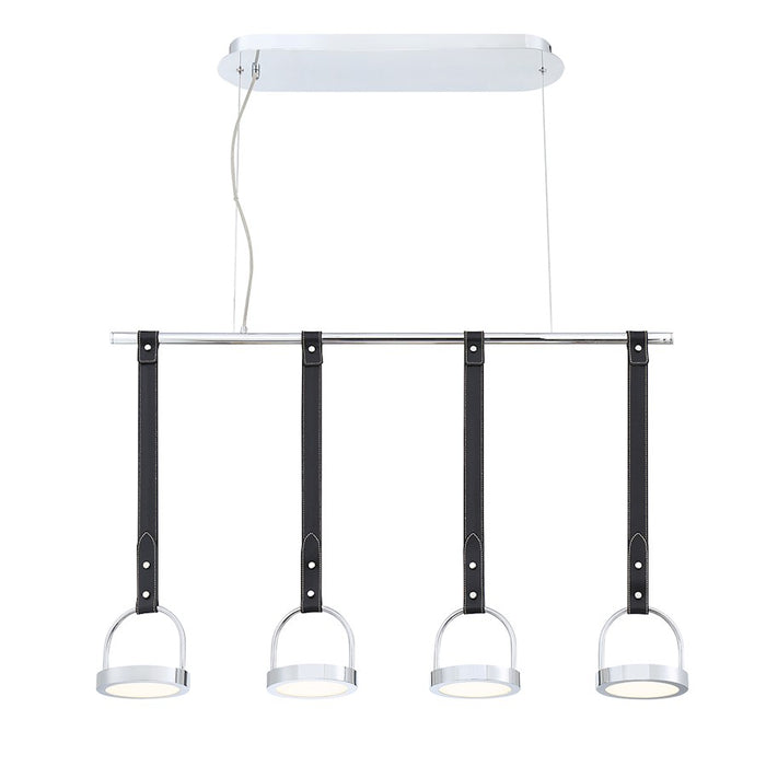 Eurofase Lappin 4-Light Linear LED Chandelier, Chrome