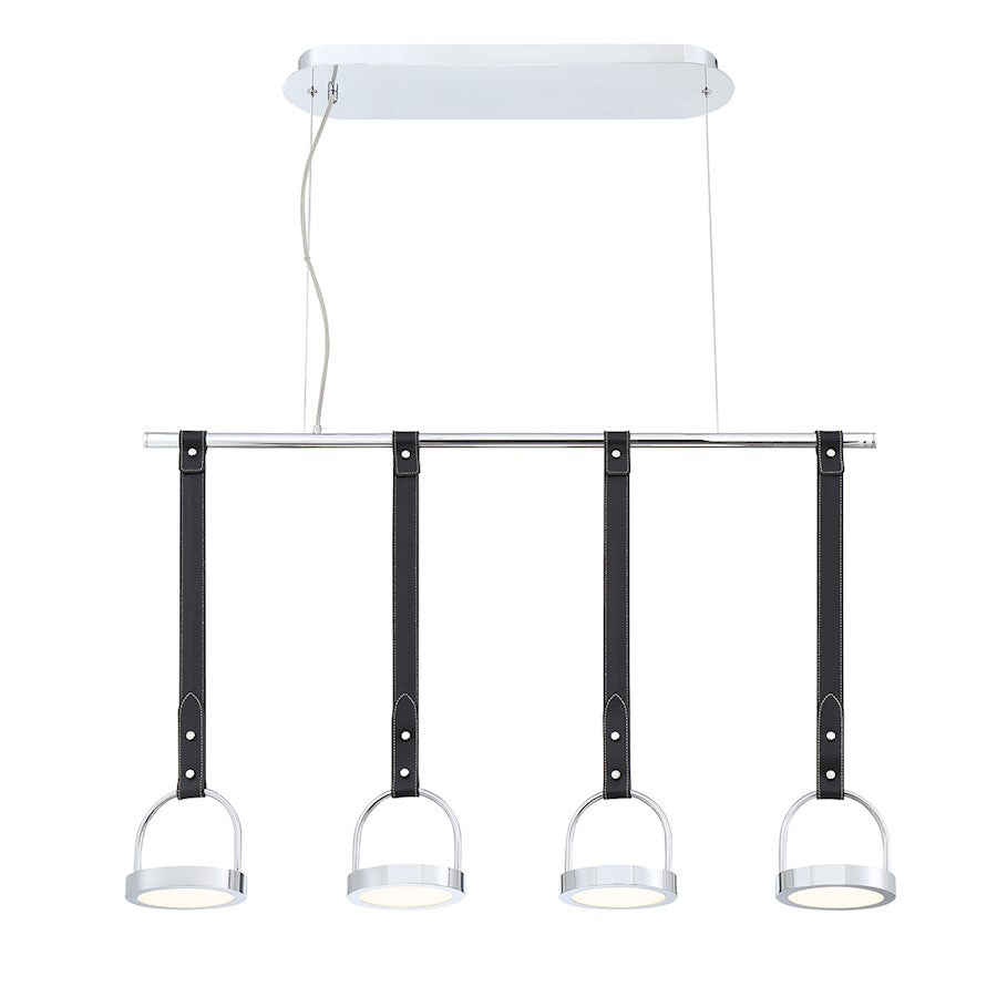 Eurofase Lappin 4-Light Linear LED Chandelier, Chrome