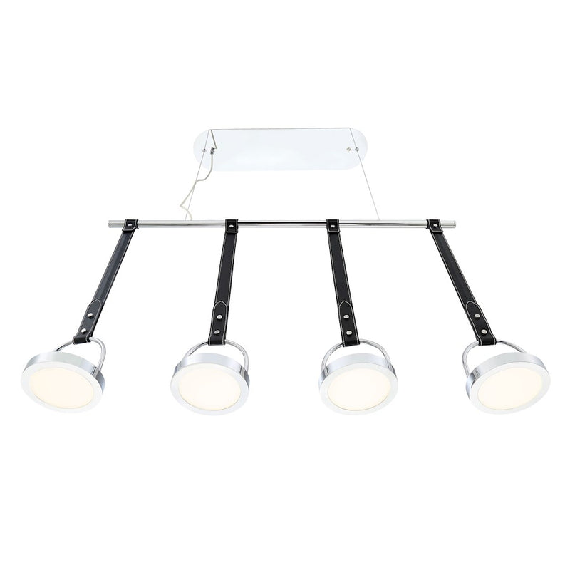 Eurofase Lappin 4-Light Linear LED Chandelier, Chrome