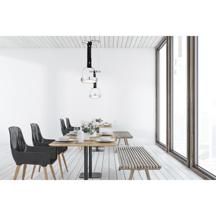 Eurofase Lappin 4-Light Linear LED Chandelier, Chrome