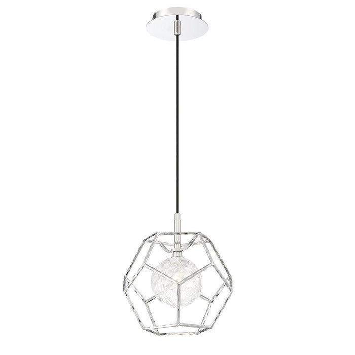 Eurofase Norway 1-Light LED Pendant, Chrome/Clear