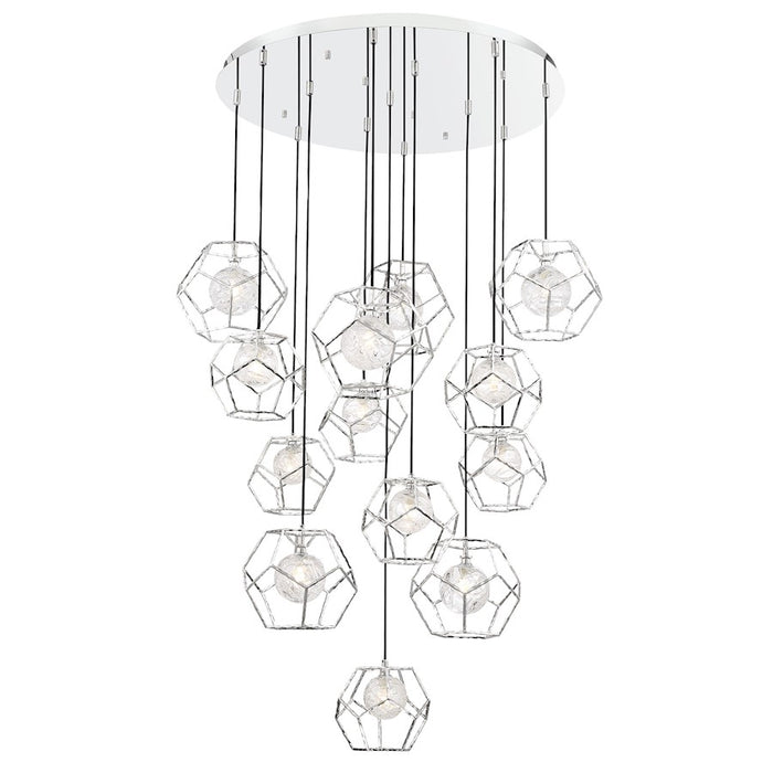 Eurofase Norway 1-Light LED Pendant, Chrome/Clear